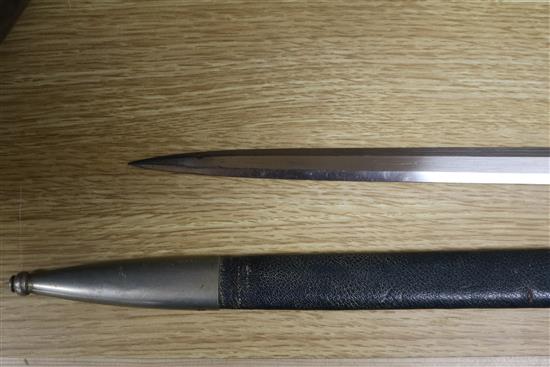 A WWII Luftwaffe officers sword, blade marked SMF Solingen